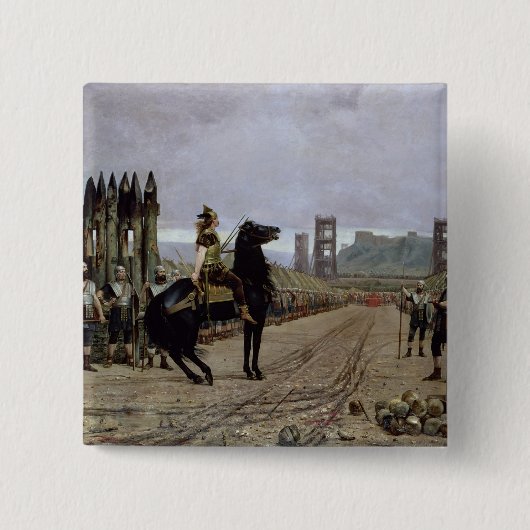 シーザーの前のVercingetorix、52紀元前に、1886年 缶バッジ (正面)