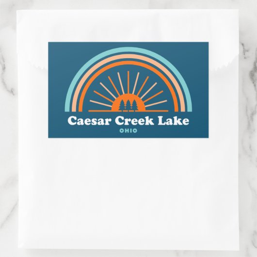 シーザークリークレイクオハイオレインボー 長方形シール (バッグ)