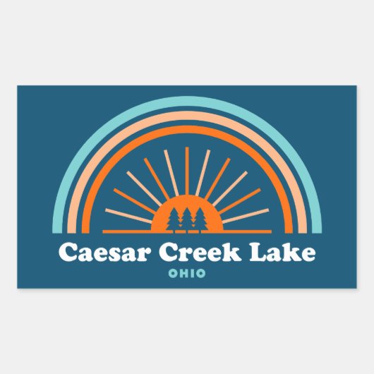 シーザークリークレイクオハイオレインボー 長方形シール (正面)