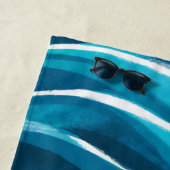 シーシかわいらしェル&ブルーウェーブズカスタム ビーチタオル (インサイチュ)