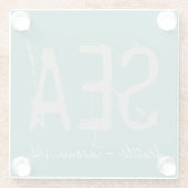 シーシアトルエアポートコードタイポグラフィ ガラスコースター (裏面)