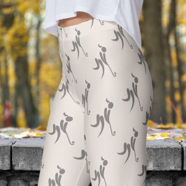 シーシェスタイリッシュル白い女性ホッケーパターン レギンス