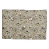 シーシェルがビーチ砂に囲まれている 枕カバー (裏面)