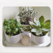 シーシェルで白いポッテッドスキュリント マウスパッド (正面)
