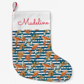 シーシェルといかりパターン|名前の追加 スモールクリスマスストッキング (正面)