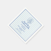 シーシェルとウェディングベル ブライズメイドのパーティー スタンダードカクテルナプキン (角)