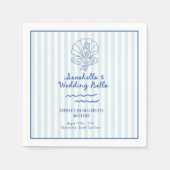 シーシェルとウェディングベル ブライズメイド スタンダードカクテルナプキン (正面)