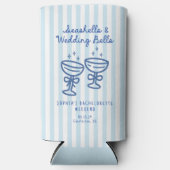 シーシェルとウェディングベル 海岸のバチェロレッテ スリム缶クーラー (正面)