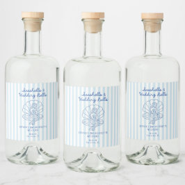 シーシェルとウェディングベル 海岸のバチェロレッテ リキュールボトルラベル