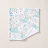 シーシェルとカメ バスタオルセット (ウォッシュタオル)