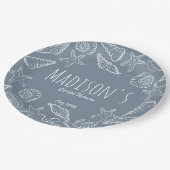 シーシェルとスターフィッシュ コースト ブライズシャワー ペーパープレート (アングル)