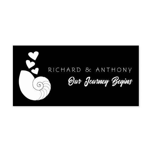 シーシェルとハート セルフインキングスタンプ (デザイン)