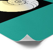 シーシェルとハート、ビーチ結婚式歓迎 ポスター (角)