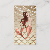 シーシェルとバラ金ゴールドの美しい人魚 名刺 (裏面)