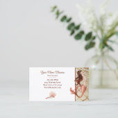 シーシェルとバラ金ゴールドの美しい人魚 名刺 (スタンド正面)