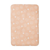 シーシェルとヒトデのパステルピーチパターン バスマット (正面縦)