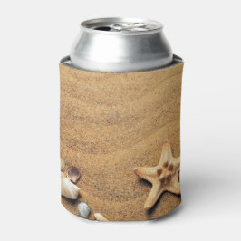シーシェルとヒトデのビーチ 缶クーラー