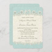 シーシェルとヒトデのヴィンテージウェディング 招待状 (正面/裏面)
