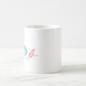 シーシェルとヒトデの落書き - 海の美学デザイン コーヒーマグカップ (中央)