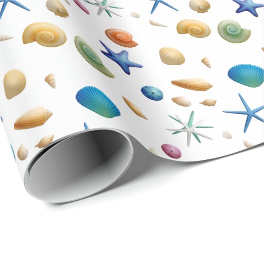 シーシェルとヒトデ航海のビーチギフトラップ ラッピングペーパー (ロールコーナー)