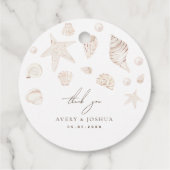 シーシェルと真珠の海岸結婚の感謝 フェイバータグ (裏面)