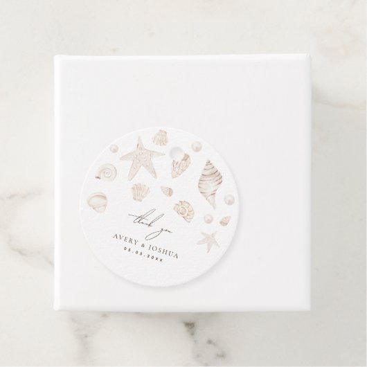 シーシェルと真珠の海岸結婚の感謝 フェイバータグ (インサイチュ)