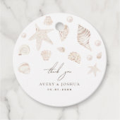 シーシェルと真珠の海岸結婚の感謝 フェイバータグ (正面)