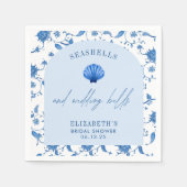 シーシェルと結婚ズベルズコーストブライダルシャワー スタンダードカクテルナプキン (正面)