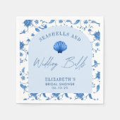 シーシェルと結婚ズベルズコーストブライダルシャワー スタンダードカクテルナプキン (正面)