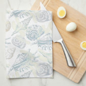 シーシェルのバスタオルのシームレスなパターン キッチンタオル (四つ折り)