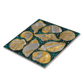 シーシェルのパターン – アクア大理石、真珠、金ゴールド タイル (側面)