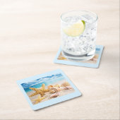 シーシェルのビーチ紙コースター スクエアペーパーコースター (インサイチュ)