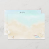 シーシェルのビーチ結婚式RSVP 出欠カード (正面/裏面)
