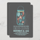 シーシェルのメイソンジャービーチ婚約パーティ招待状 招待状 (正面/裏面)