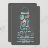 シーシェルのメイソンジャービーチ結婚式招待状 招待状 (正面/裏面)