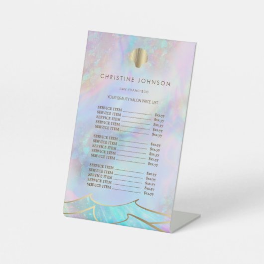 シーシェルのロゴの価格リスト 台座サイン (正面)