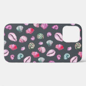 シーシェルの水色：濃い青パターン Case-Mate iPhoneケース (裏面 (横))