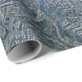 シーシェルの海ビーチブルーメタリックデクページ ラッピングペーパー (ロールコーナー)