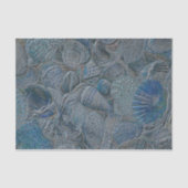 シーシェルの海ビーチブルーメタリックデクページ 薄葉紙 (正面)