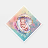 シーシェルの赤ちゃんシャワーを浴びた赤ちゃん スタンダードランチョンナプキン (角)