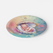 シーシェルの赤ちゃんシャワーを浴びた赤ちゃん ペーパープレート (アングル)