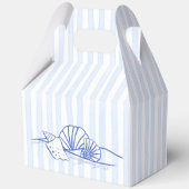 シーシェルの青い波の縁どビーチ結婚式の好意 フェイバーボックス (裏面)