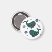 シーシェルアクセント付きボホーホエールマグネット マグネット (正面/裏面)