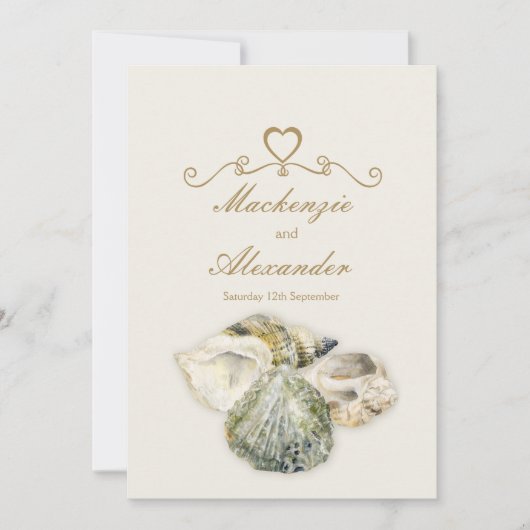 シーシェルアートビーチ結婚式招待状 招待状 (正面)