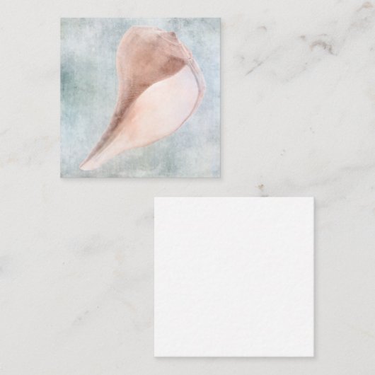 シーシェルインクリーム&コースタルブルーパステ絵画ルズ スクエア名刺 (正面/裏面)