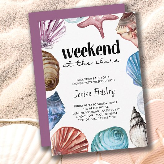 シーシェルウォーターカラーバチェロレッテショアウィークエンド 招待状