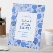 シーシェルエレガントズブライダルシャワーブルービーチカスタム 台座サイン (インサイチュ)