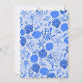 シーシェルエレガントズブライダルシャワーブルービーチカスタム 招待状 (裏面)