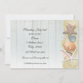 シーシェルオンウッドビーチ結婚式シャワー招待状 招待状 (裏面)