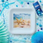 シーシェルオンザビーチ紙プレート ペーパープレート (パーティー)